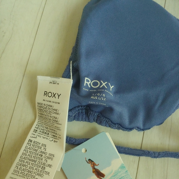 ROXY NEW Sun Click Terry Stretch Tiki Triangle Top - Picture 9 of 15